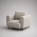 Poltrona imbottita a 1 posto in poliestere beige chiaro con braccioli squadrati, 92 x 88 x 86 cm
