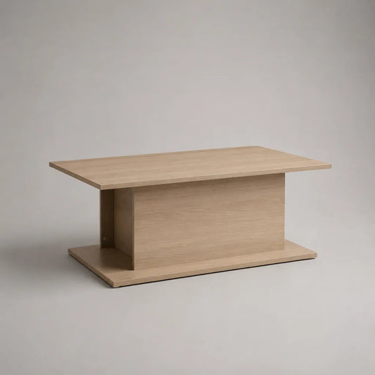 Tavolino da caffè rettangolare in MDF effetto rovere naturale, 100 × 55 × 45 cm